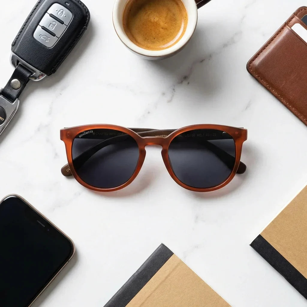 Diseño Meli Wine lentes de sol color negro clásico frontal hombre y mujer #color_negro