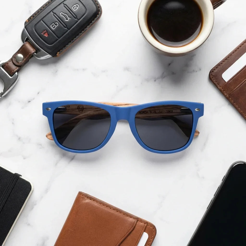 Acacia anteojos de sol vista de frente unisex #color_blue-smoke