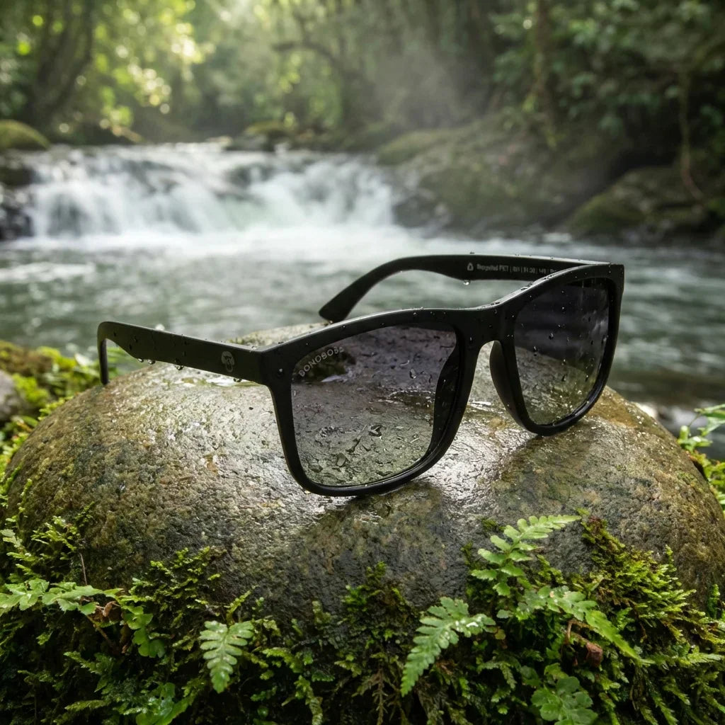 Lentes sol Rapanui RPET polarizados UV400 fotografia editorial Bonoboss #color_negro