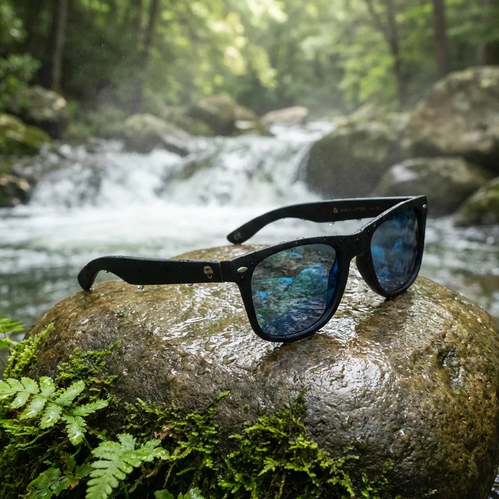 Lentes sol Acacia Dark polarizados UV400 fotografia editorial Bonoboss #color_sky