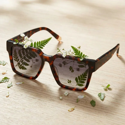 Montenegro clásico lentes de sol madera carey tortoise vista frontal con protección UV400 #color_carey