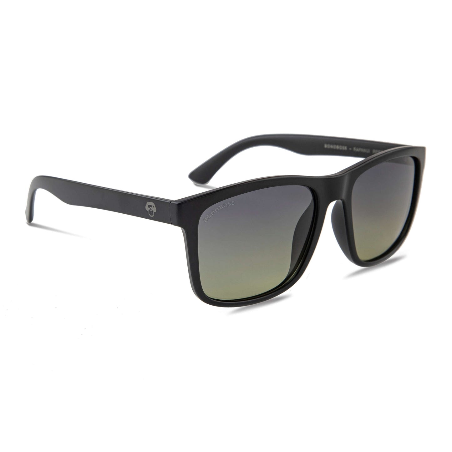 Frontal Rapanui RPET lentes de sol hombre tono negro plástico reciclado #color_negro