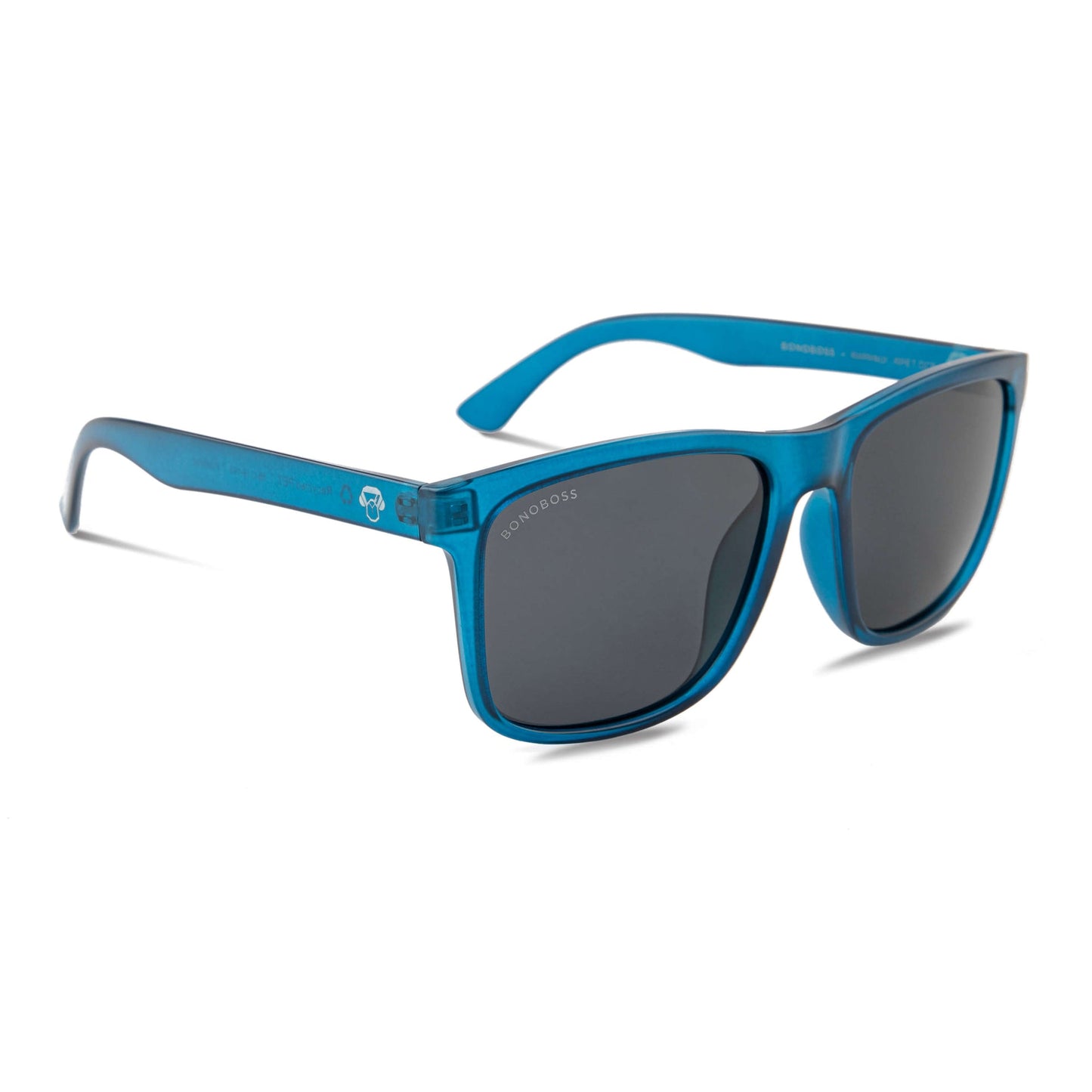 Rapanui RPET en tono ocean lentes polarizados de frente patas de madera #color_ocean