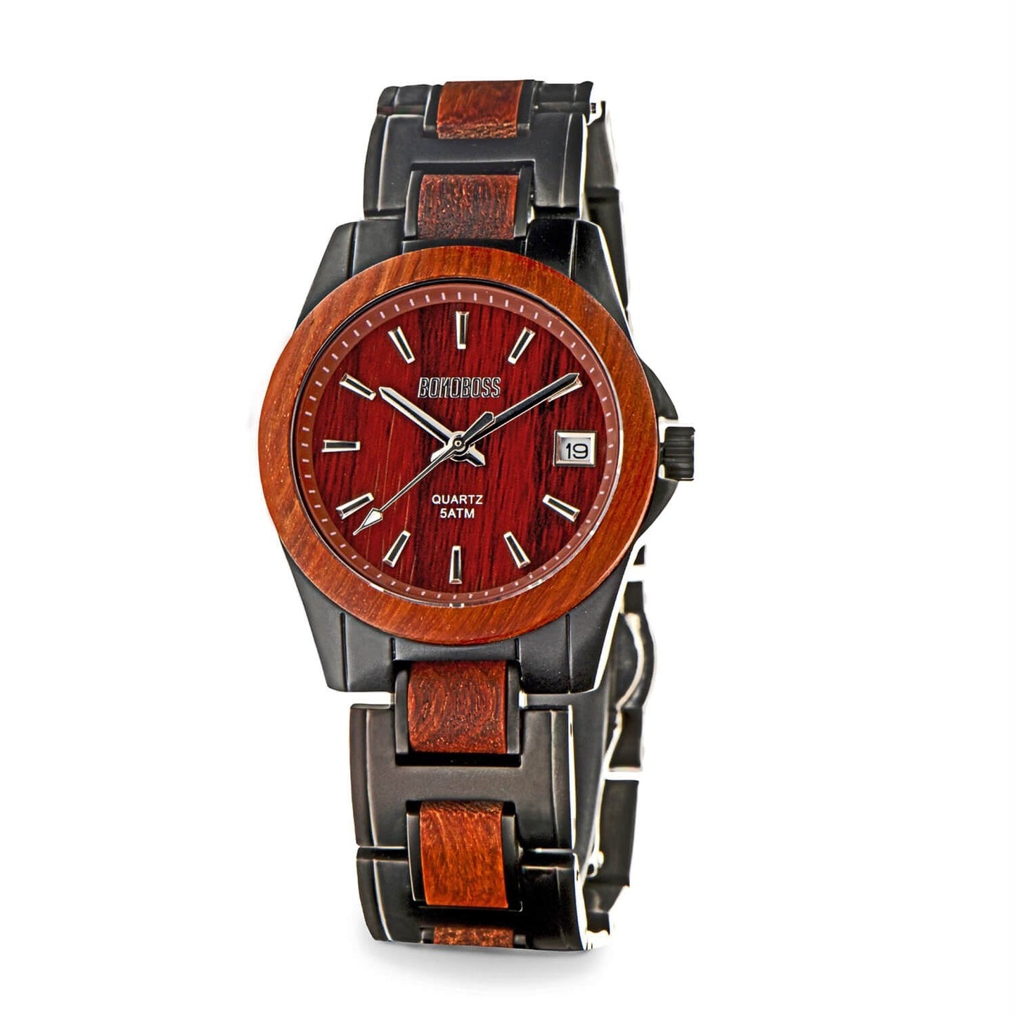 Sairi Acero Inoxidable y Madera relojes hombre vista frontal