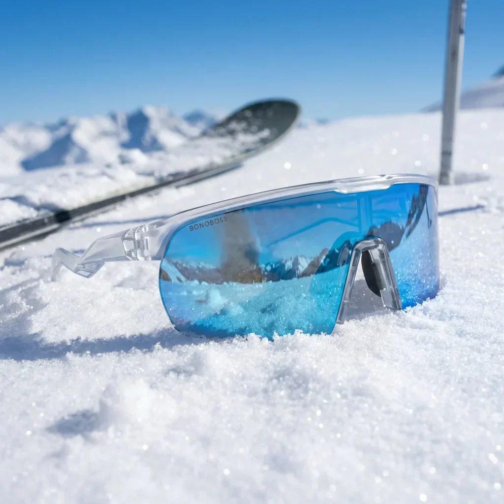 Bonoboss Bolt Sky - Detalle lentes deportivos contexto #editorial_detail2 #color_sky