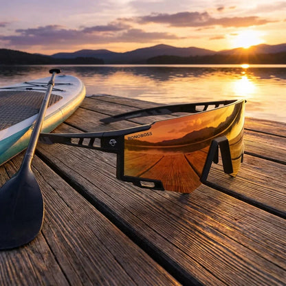 Bonoboss Backside Sunset - Ski nieve con lentes deportivos #editorial_action4 #color_sunset