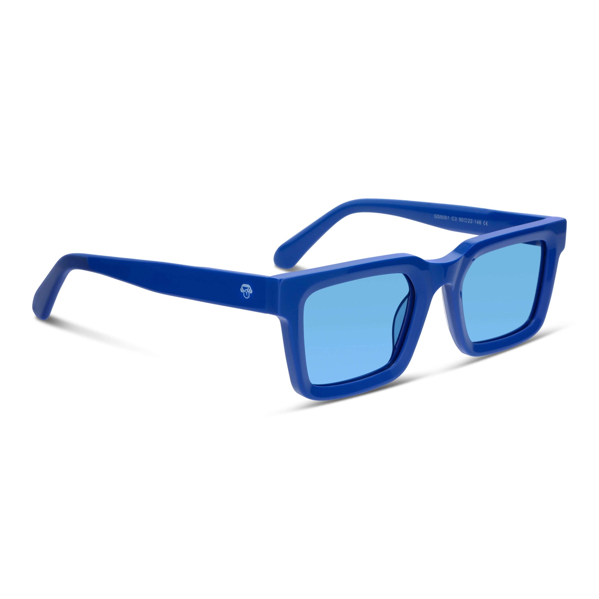 anteojos de sol polarizados para hombre y mujer rectangulares de color azul cristal  celeste  grandes para cara redonda  #color_azul