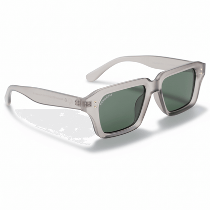 la vista lateral de unos anteojos gafas de sol polarizadas de plastico reciclado sustentable personalizada para regalo corporativo de #color_g15