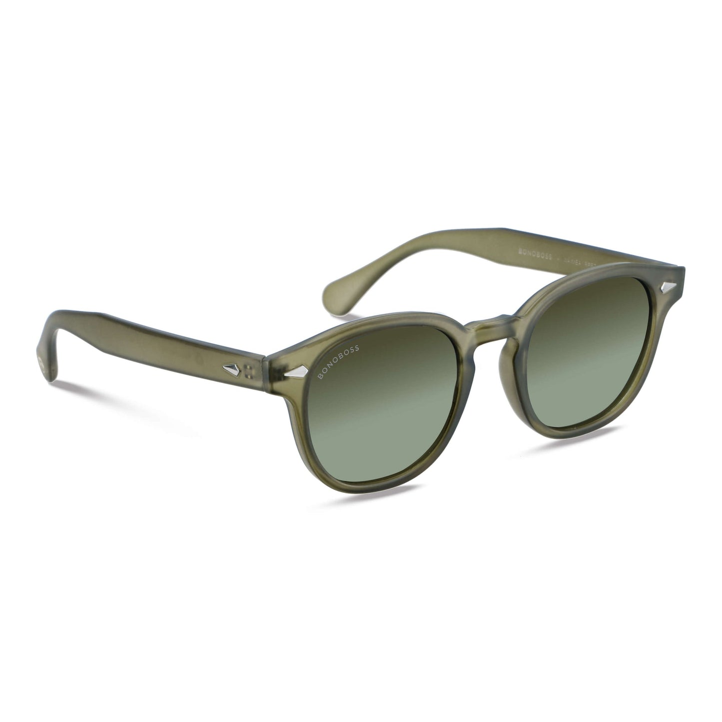 Waimea RPET gafas polarizadas con acabado premium vista frontal olive light #color_olive-light