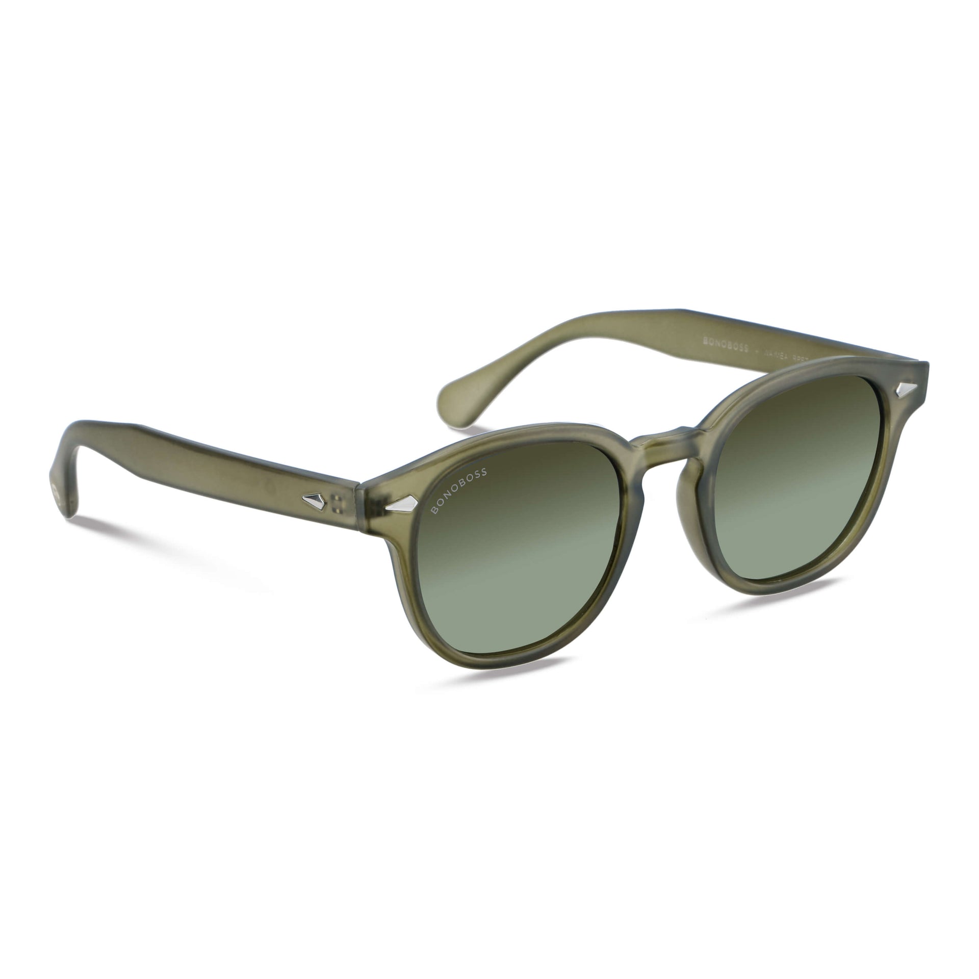 Waimea RPET gafas polarizadas con acabado premium vista frontal olive light #color_olive-light