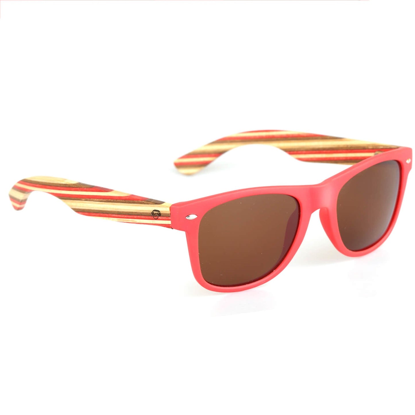 anteojos de sol rectangulares polarizados negros pata de madera  para hombre y mujer con lentes de color rosado #color-marco_rosado