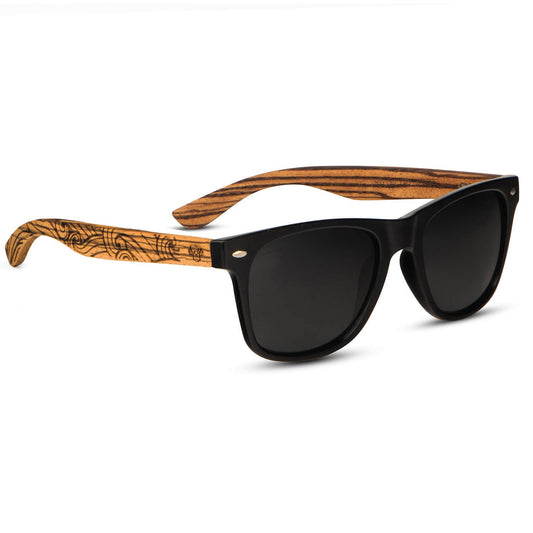 anteojos de sol rectangulares polarizados negros pata de madera  para hombre y mujer con lentes de color negro #color_waves
