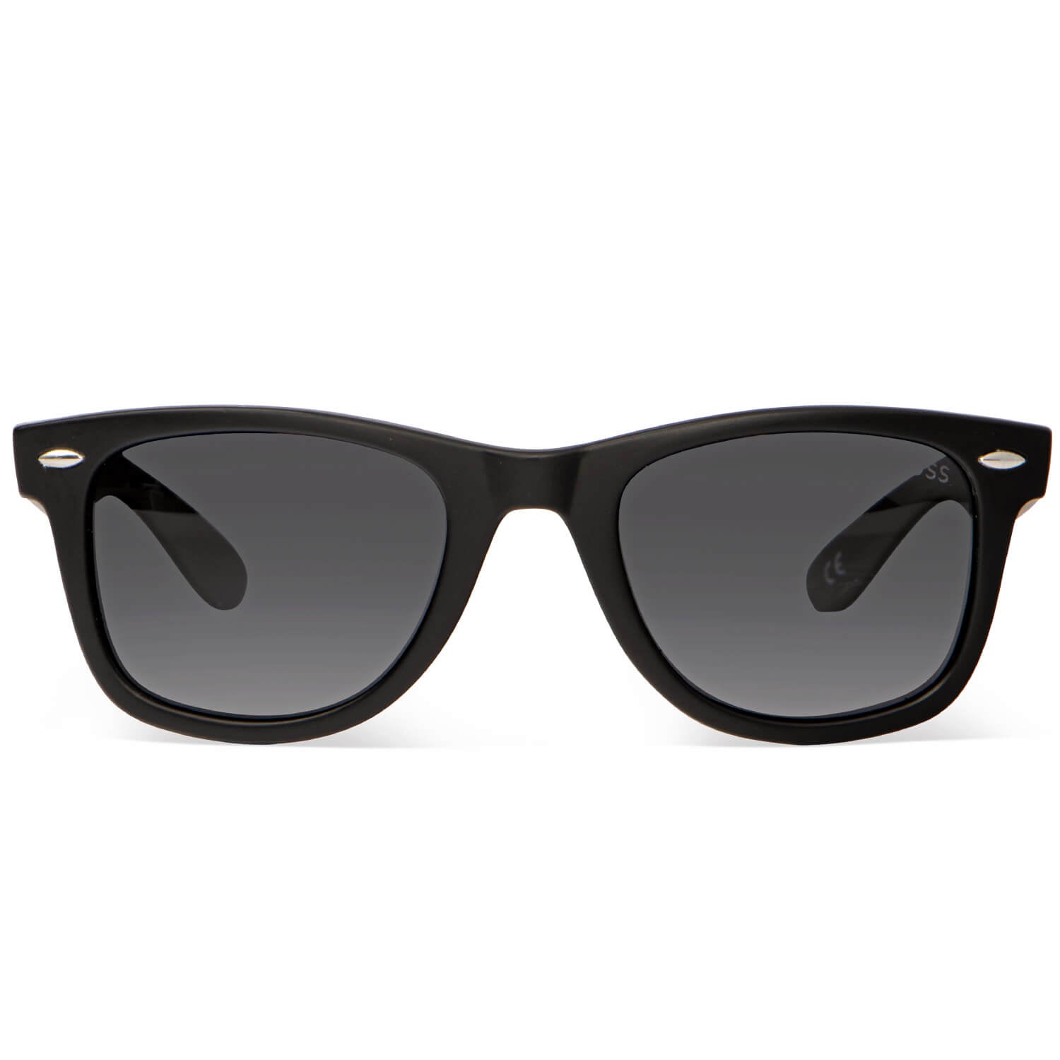 Acacio RPET lentes de sol negro vista frontal diseño universal #color_negro