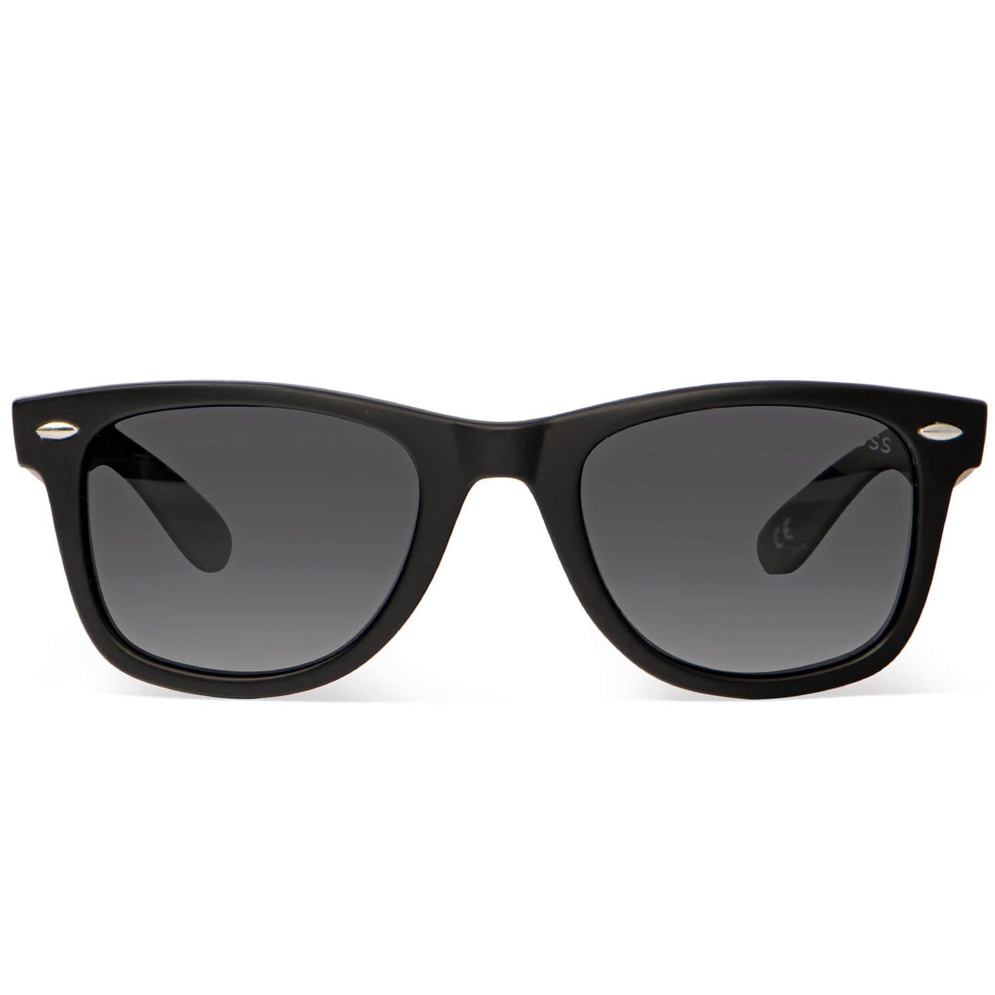 Acacio RPET lentes de sol negro vista frontal diseño universal #color_negro