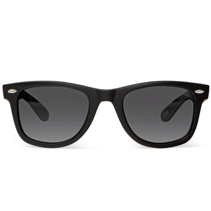 Acacio RPET lentes de sol negro vista frontal diseño universal #color_negro