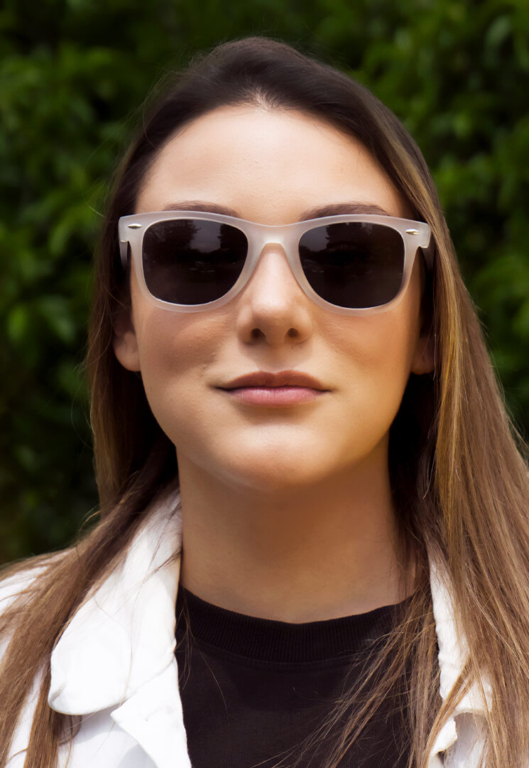 lentes anteojos de sol de platico reciclado agatados clasicos color blanco para mujer y hombre #color_transparente