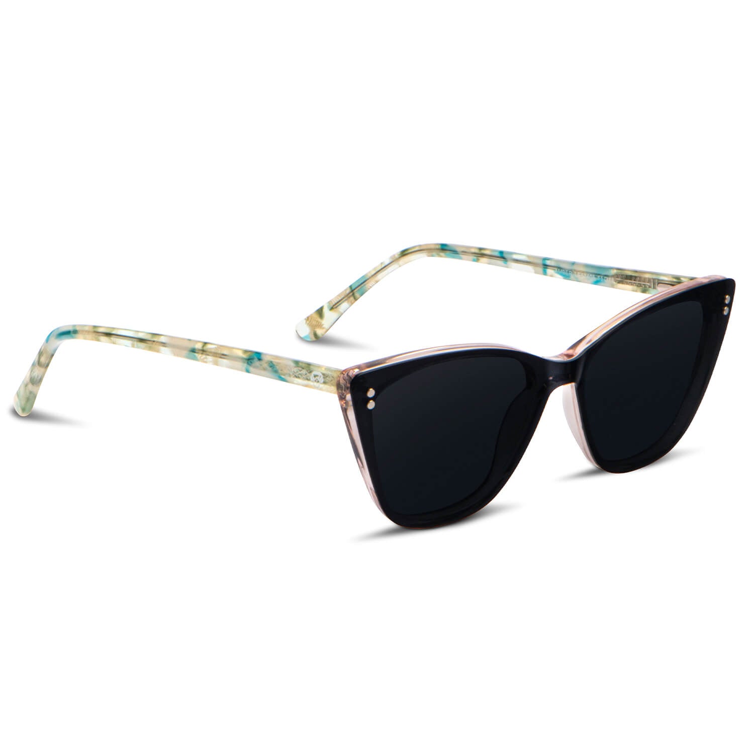 anteojos opticos agatados de mujer con clip de sol polarizado con sobrelente lentes con receta verde montado#color_verde