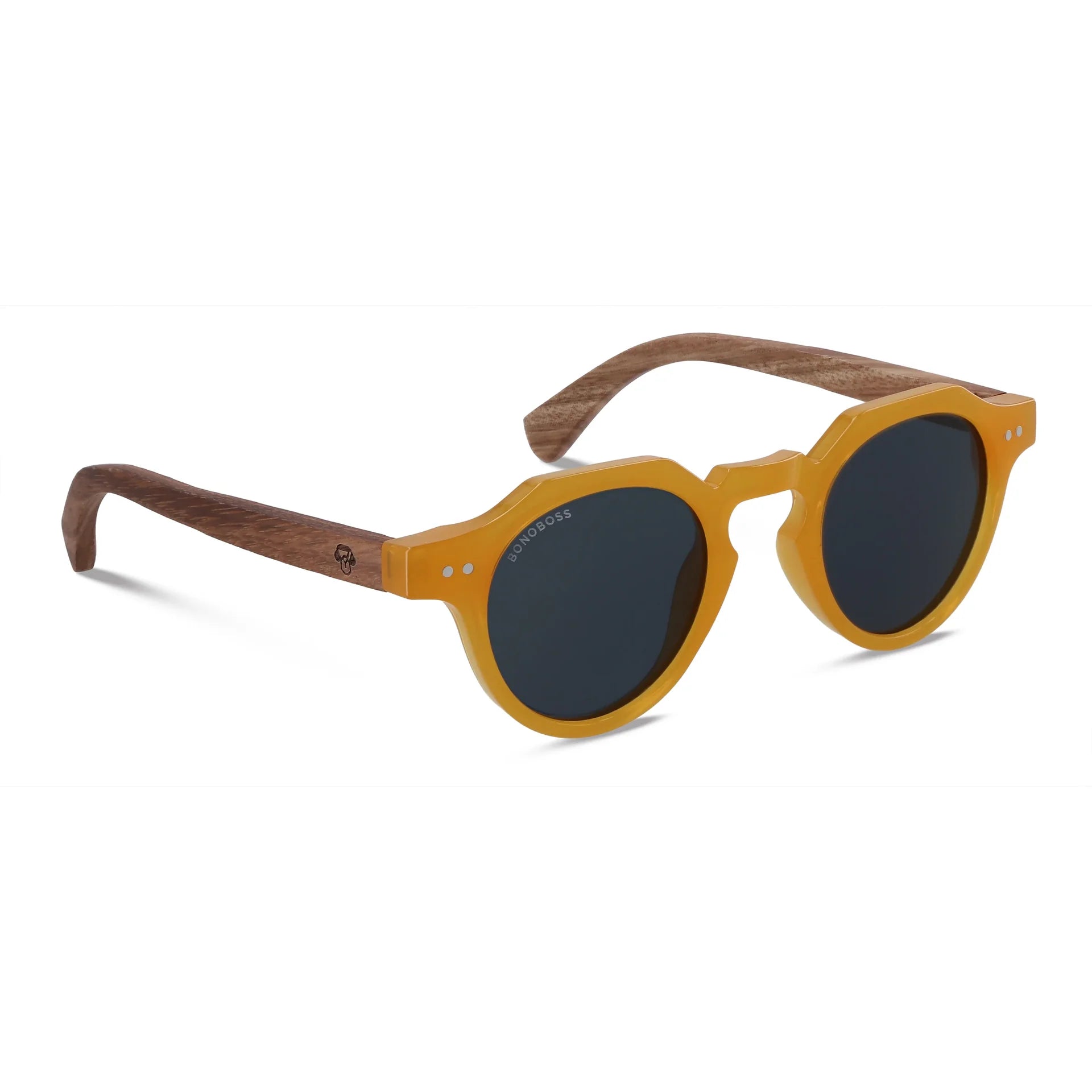 Lentes sol Angostura Amarillo vista producto fondo blanco 2 polarizados UV400 Bonoboss #editorial_producto-2 #color_amarillo
