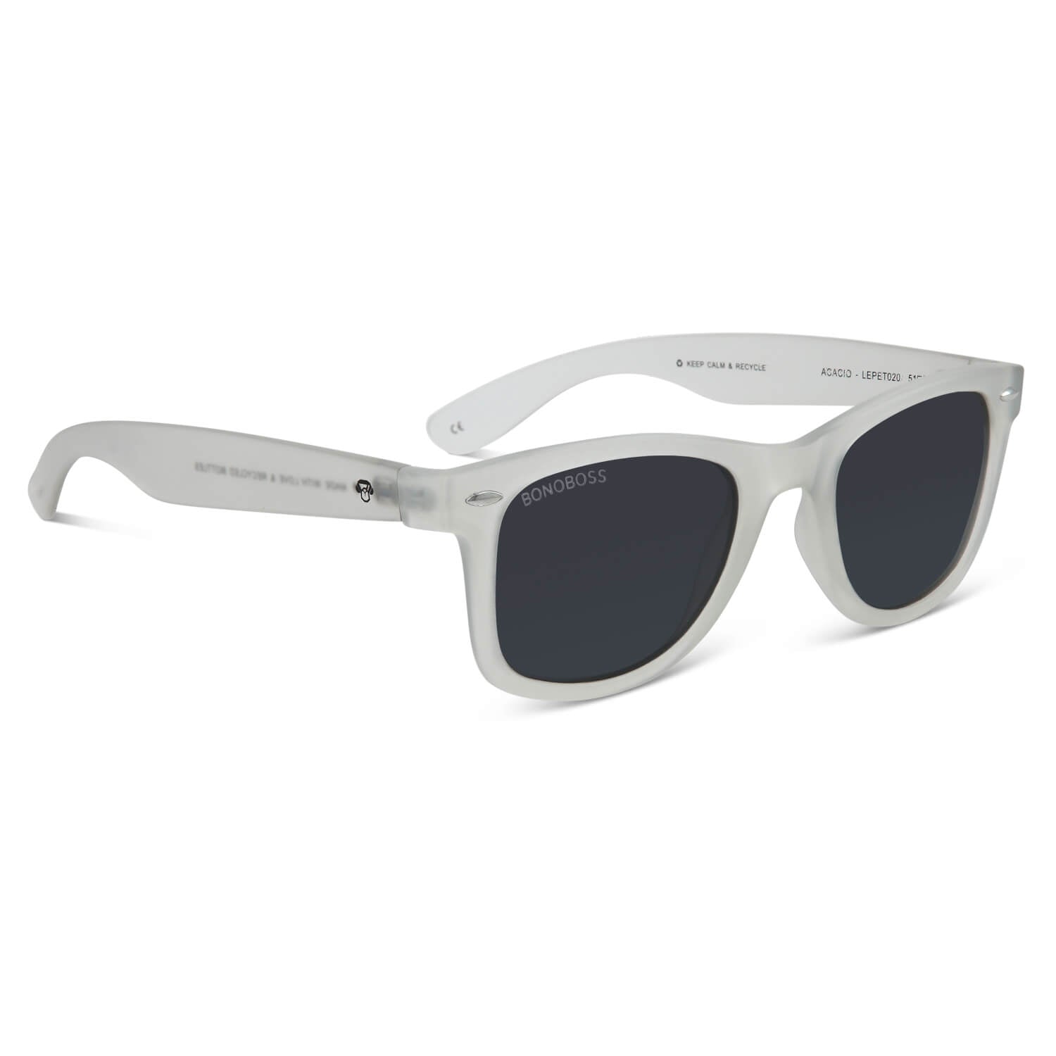 lentes anteojos de sol de platico reciclado agatados clasicos color blanco para mujer y hombre #color_transparente