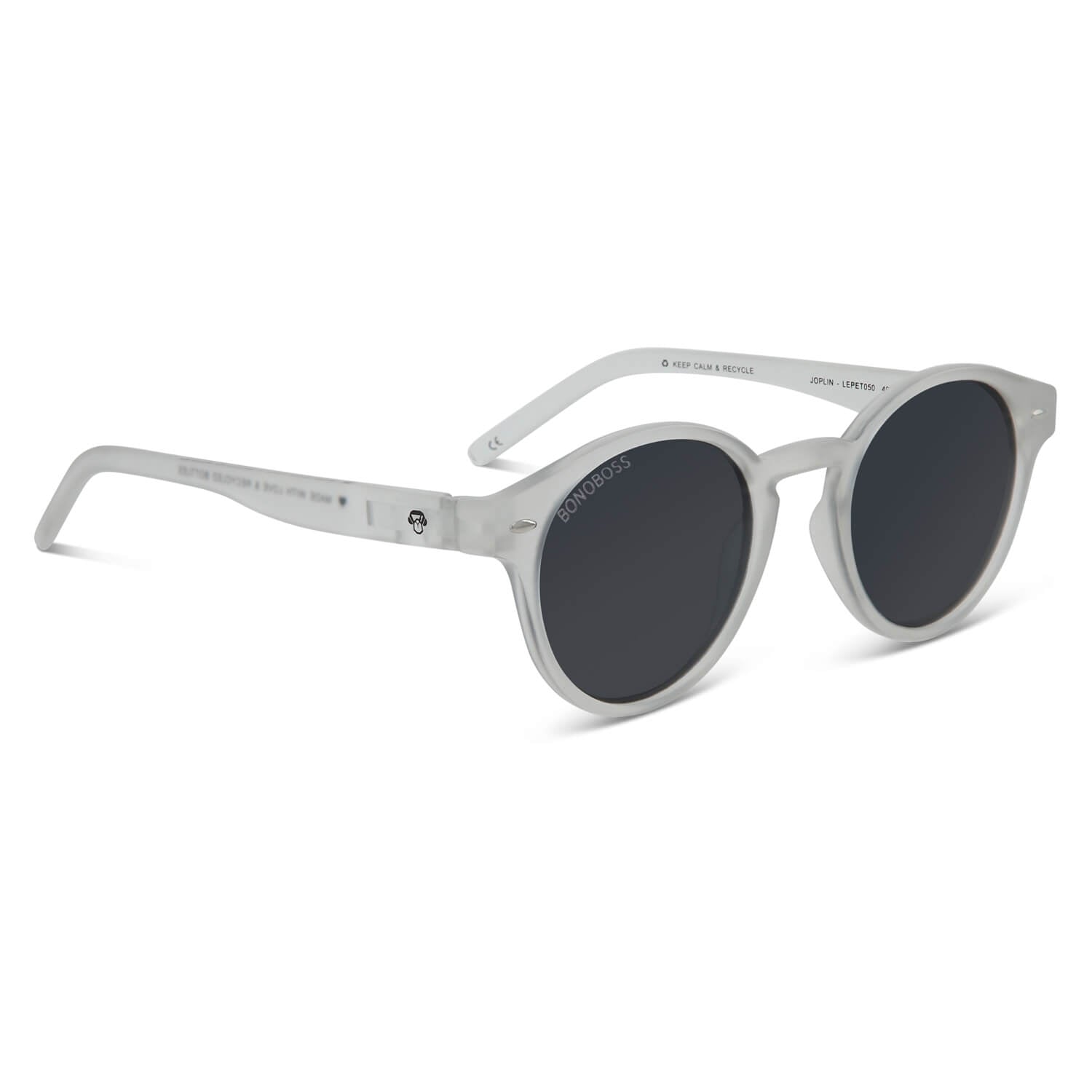 anteojos de sol polarizados plastico reciclado redondos para mujer y hombre color transparente cristal negro #color_transparente