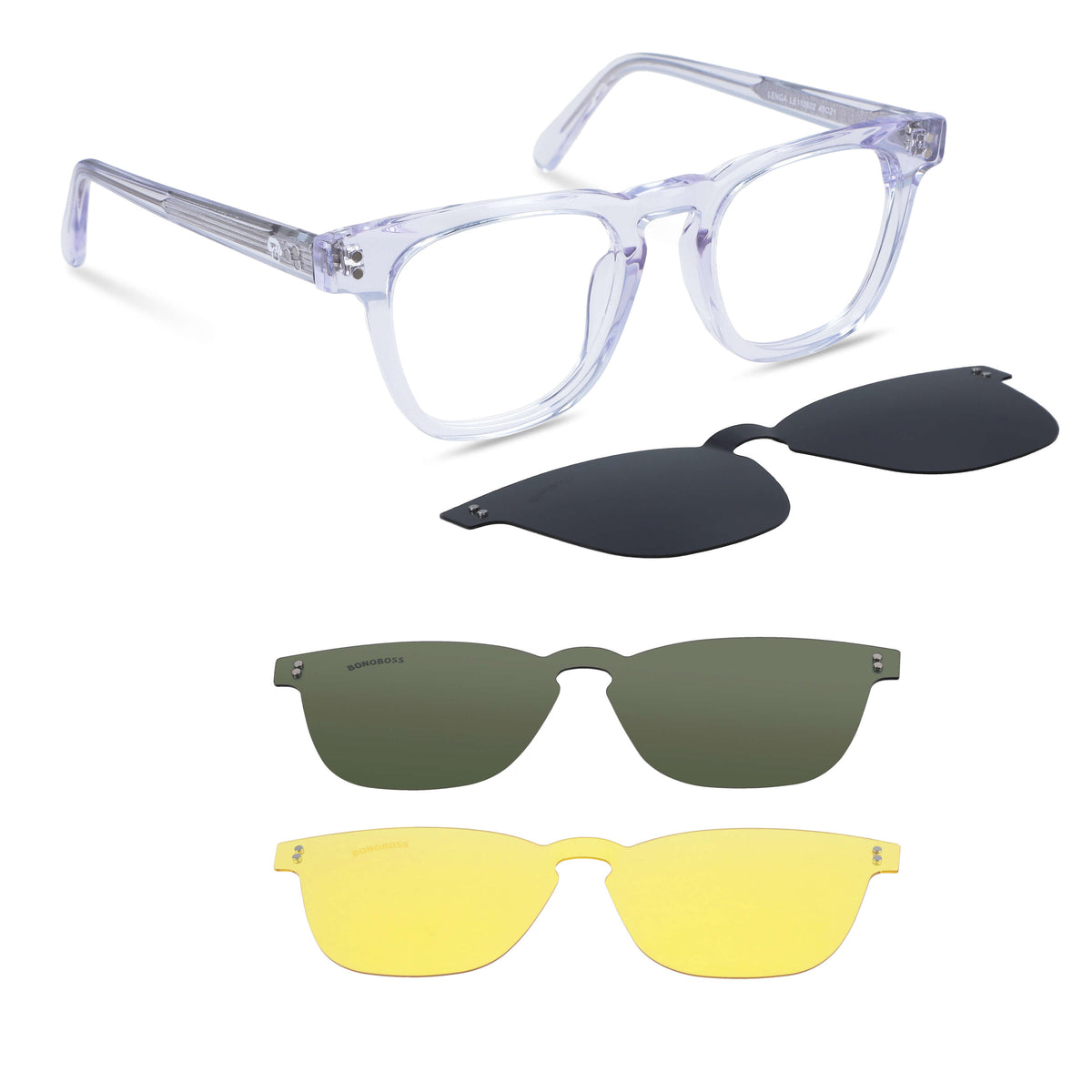 Lenga Clip Sol sobrelentes transparente vista frontal para mujer #color_transparente