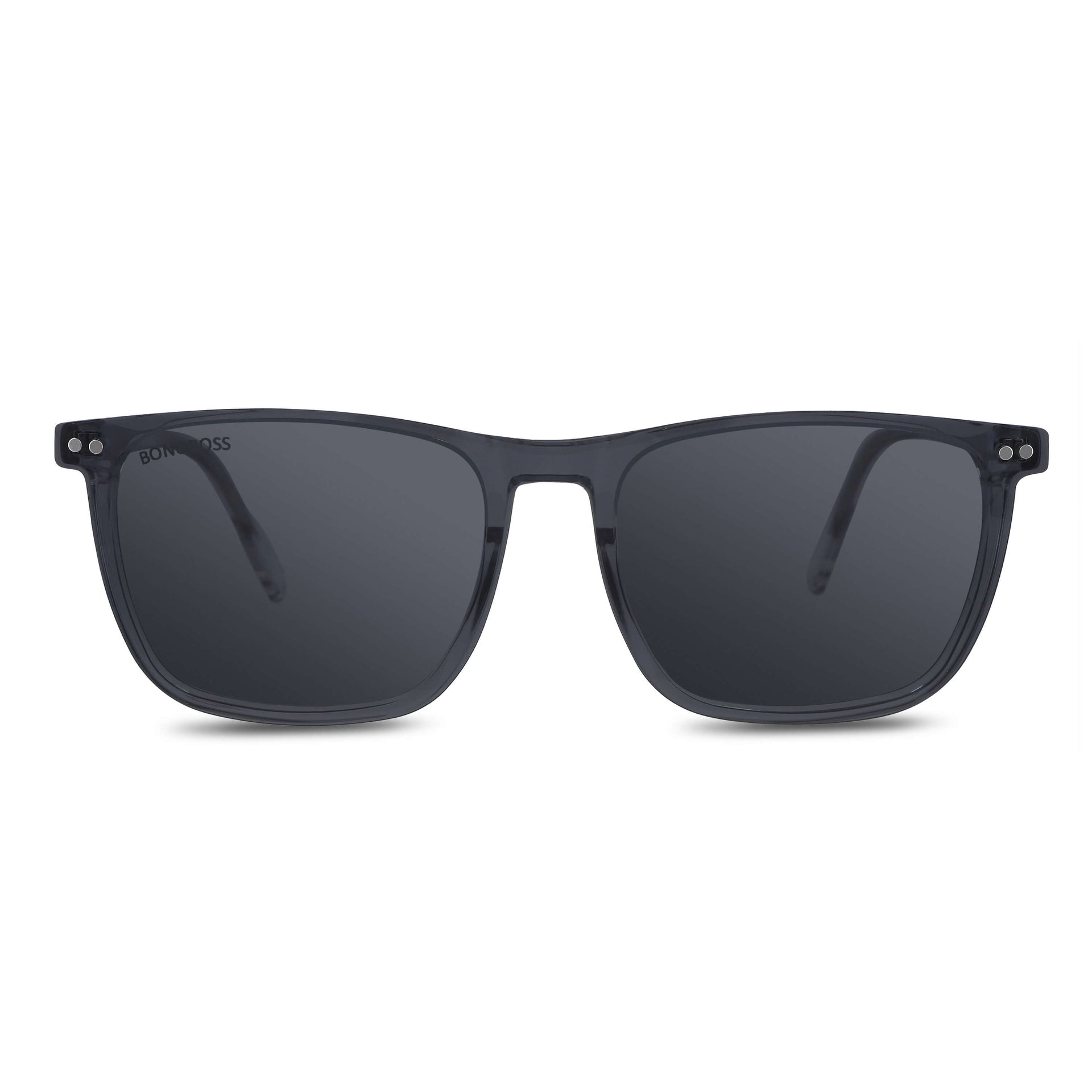 Vista frontal de Rapanui Clip Sol lentes clip on color transparente para mujer #color_transparente