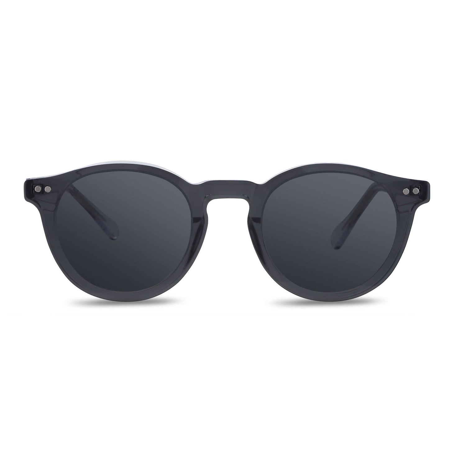 marcos opticos redondos con sobre lente clip sol iman polarizado para hombre y mujer de color transparente vista angulada#color_transparente