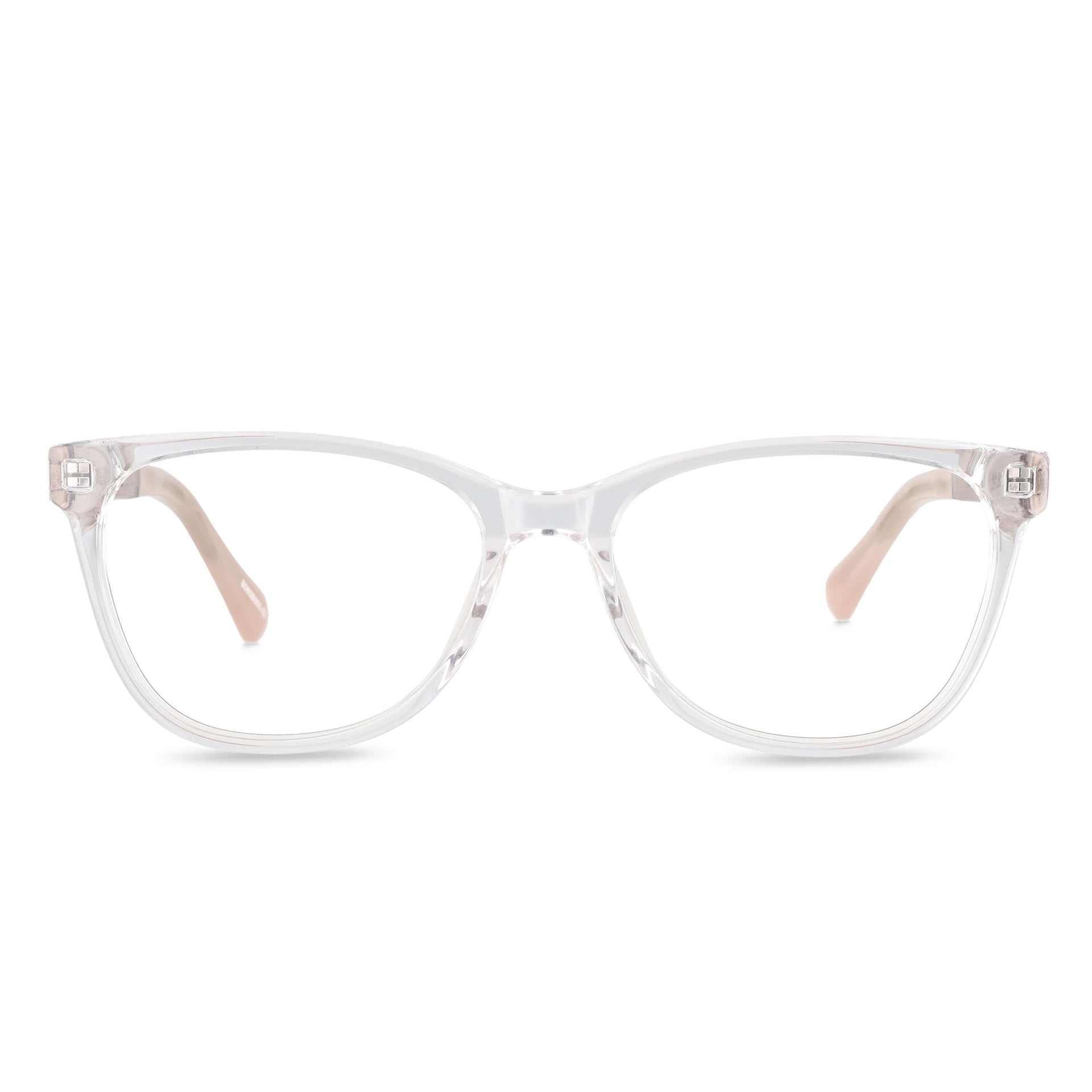 anteojos opticos agatados de color transparente de moda para mujer de cara redonda. Varillas de madera natural sustentable de madera de nogal#color_transparente