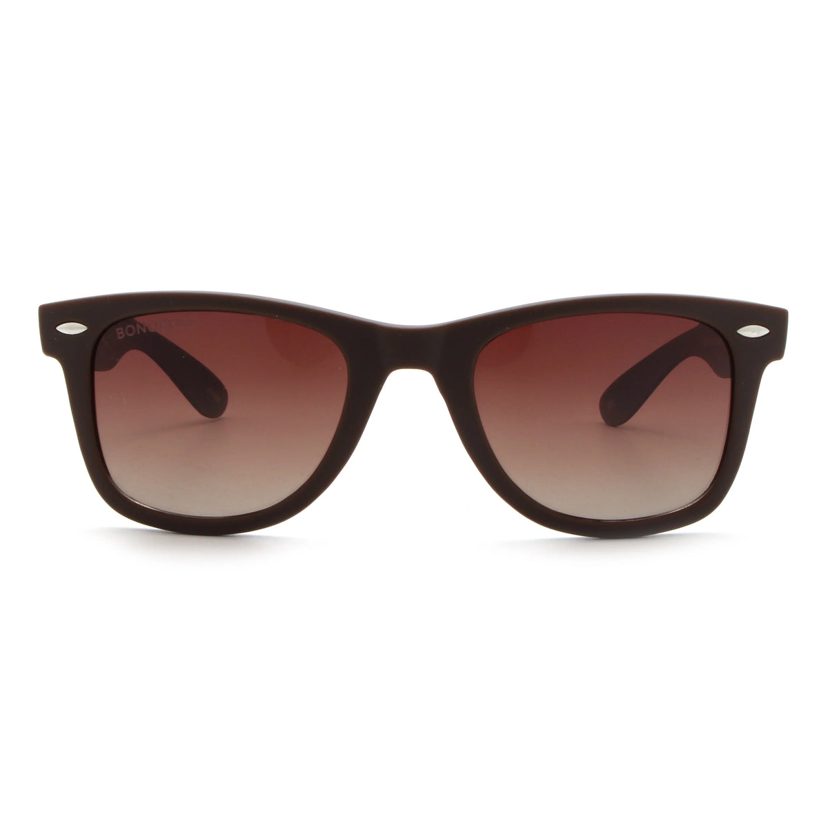 Acacia RPET Café lentes de sol cristal Gradiente Cafe vista frontal unisex madera reciclada #color_gradiente-cafe #foto_frontal