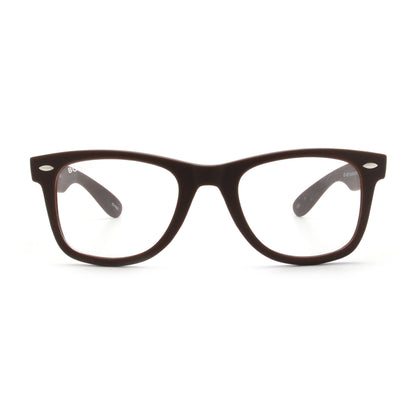 Acacia RPET Café armazón óptico demo sin tinte vista frontal unisex plástico reciclado #color_cafe #foto_frontal