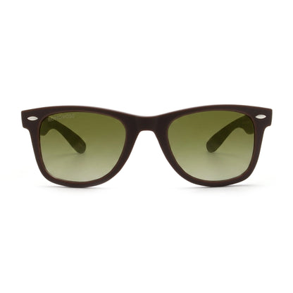 Acacia RPET Café lentes de sol cristal Gradiente Olive vista frontal unisex madera reciclada #color_gradiente-olive #foto_frontal