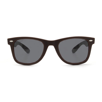 Acacia RPET Café lentes de sol cristal Smoke vista frontal unisex madera reciclada #color_negro #foto_frontal