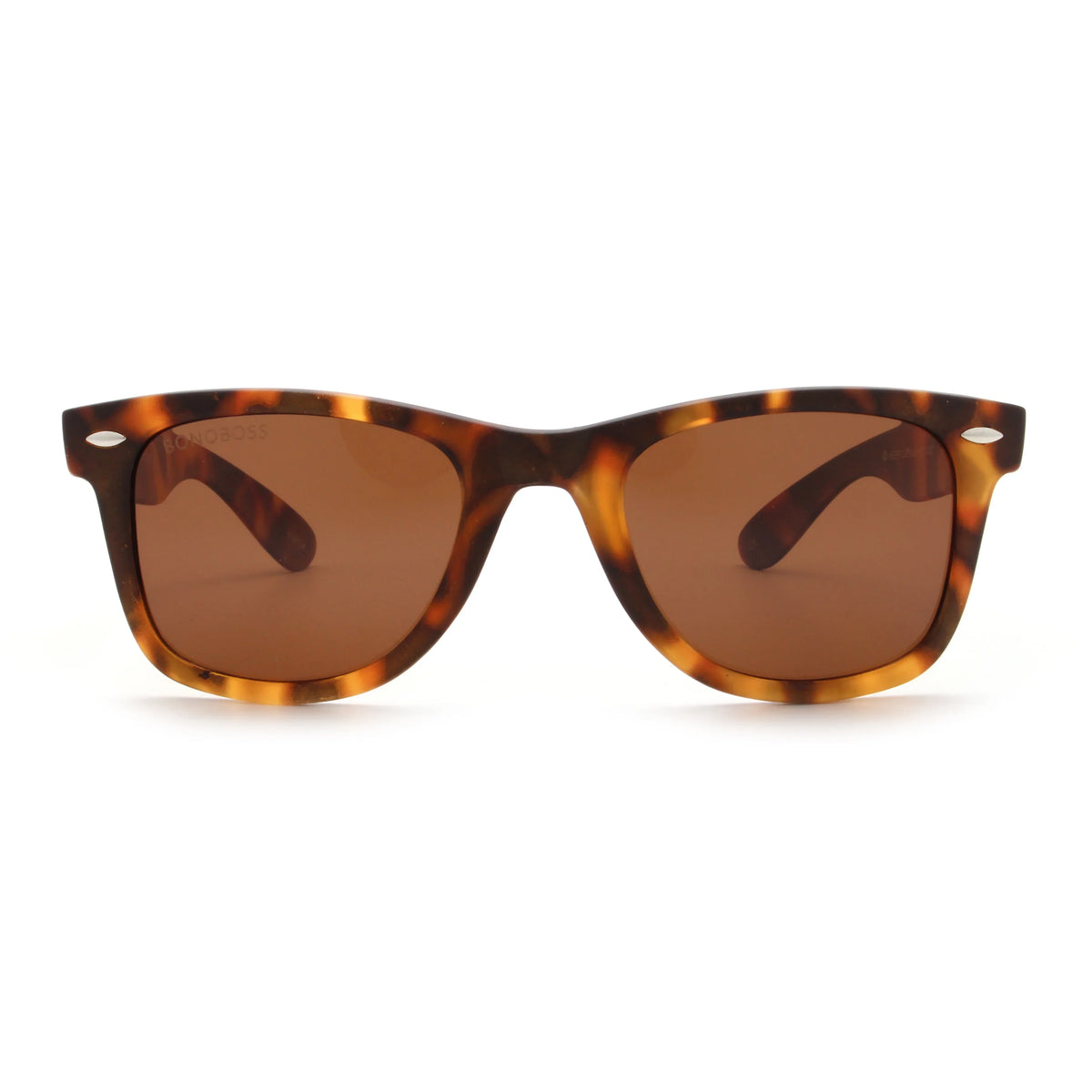 Acacia RPET Carey lentes de sol cristal Brown vista frontal unisex madera reciclada #color_brown #foto_frontal