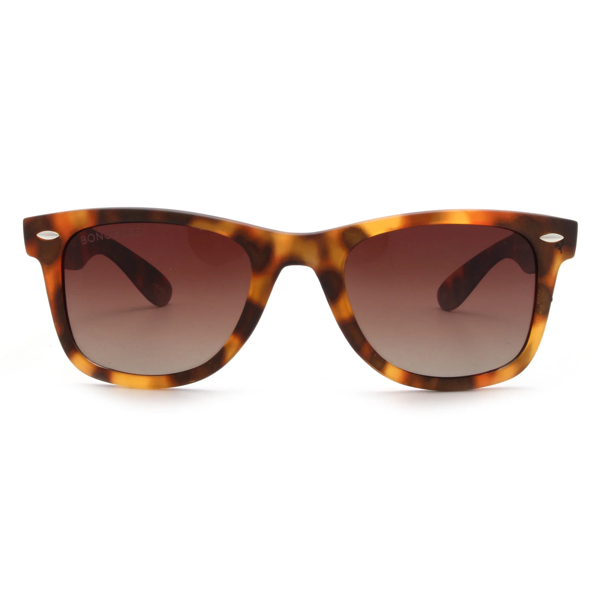 Acacia RPET Carey lentes de sol cristal Gradiente Cafe vista frontal unisex madera reciclada #color_gradiente-cafe #foto_frontal
