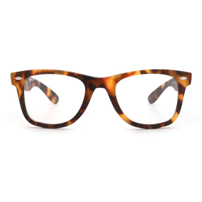 Acacia RPET Carey armazón óptico demo sin tinte vista frontal unisex plástico reciclado #color_carey #foto_frontal