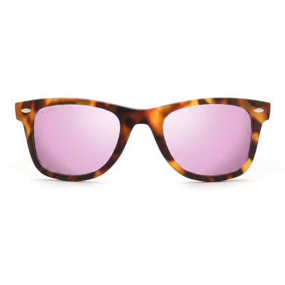 Acacia RPET Carey lentes de sol cristal Espejado Pink vista frontal unisex madera reciclada #color_espejado-pink #foto_frontal