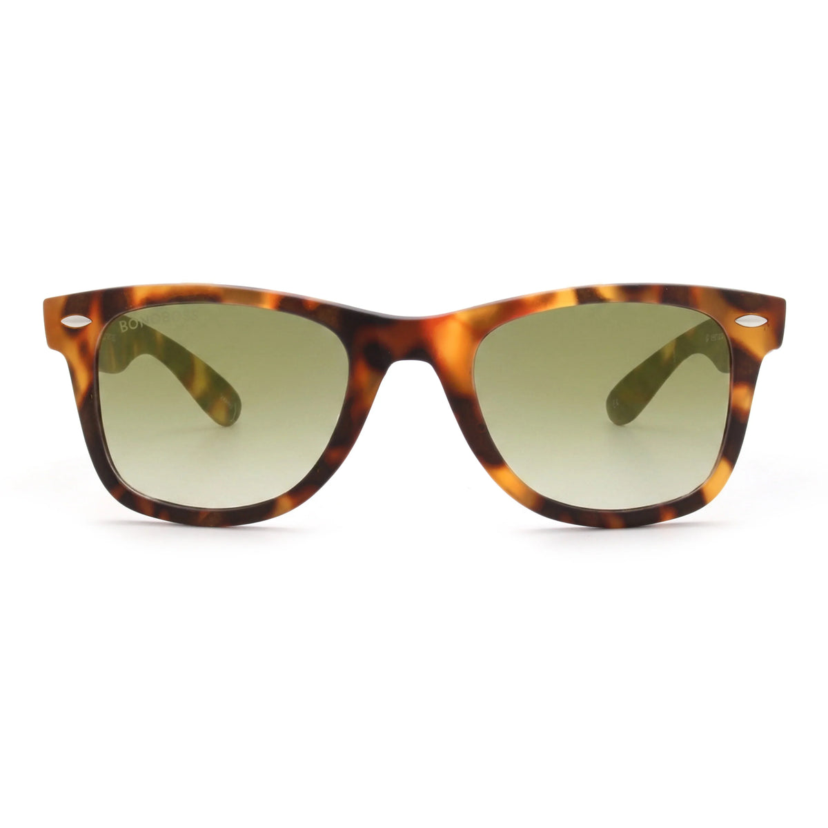 Acacia RPET Carey lentes de sol cristal Gradiente Olive vista frontal unisex madera reciclada #color_gradiente-olive #foto_frontal