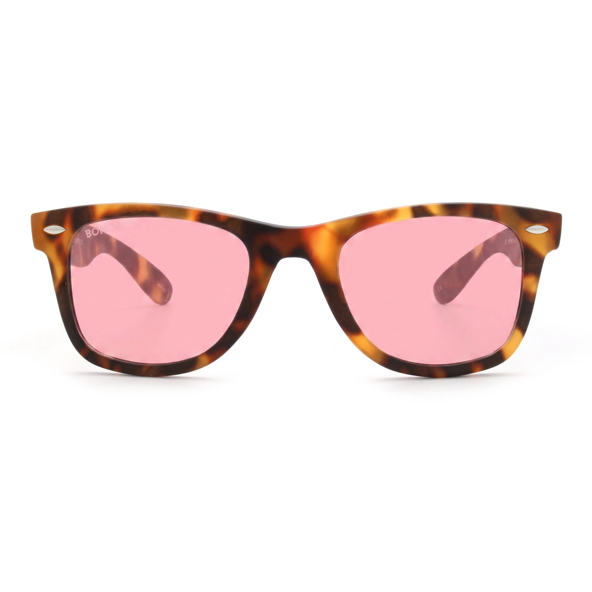 Acacia RPET Carey lentes de sol cristal Pink vista frontal unisex madera reciclada #color_pink #foto_frontal