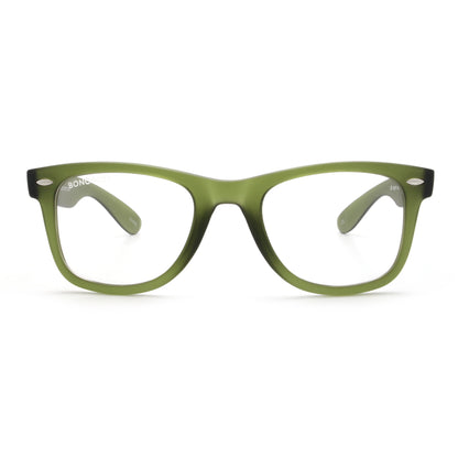 Acacia RPET Olive armazón óptico demo sin tinte vista frontal unisex plástico reciclado #color_olive #foto_frontal