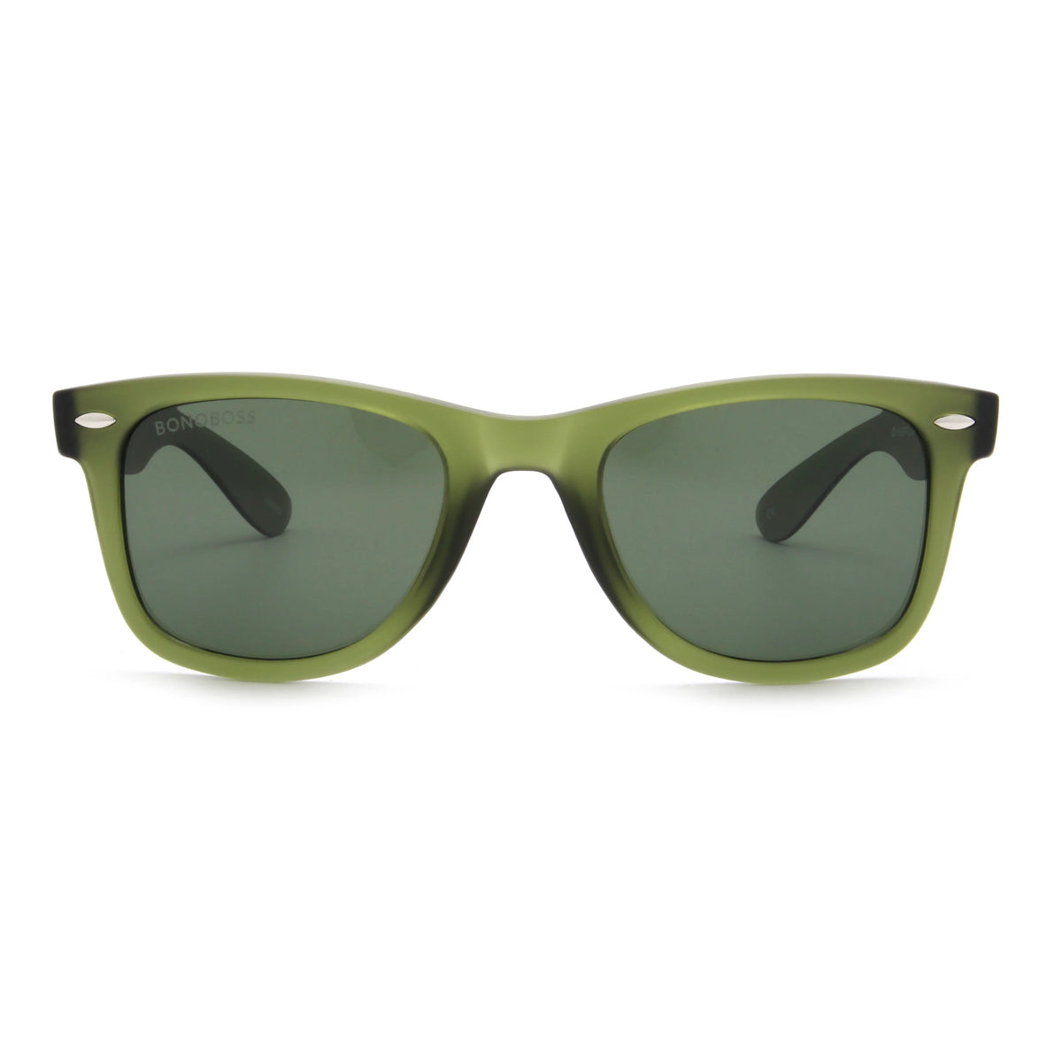 Acacia RPET Olive lentes de sol cristal G15 vista frontal unisex madera reciclada #color_g15 #foto_frontal