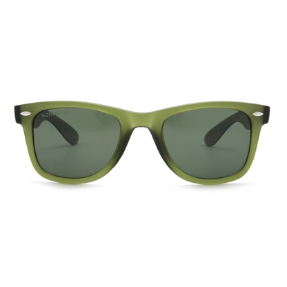 Acacia RPET Olive lentes de sol cristal G15 vista frontal unisex madera reciclada #color_g15 #foto_frontal