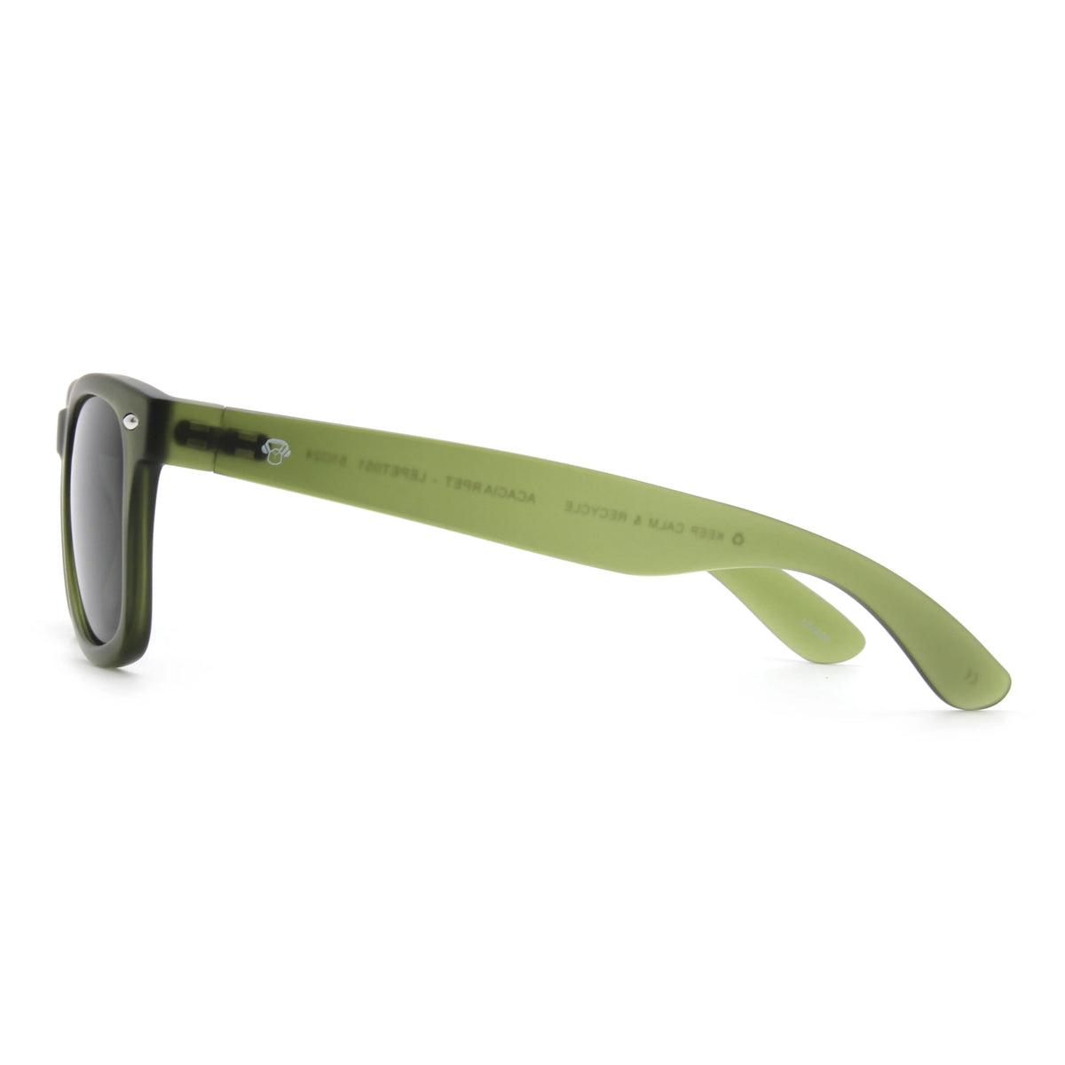 Acacia RPET Olive lentes de sol cristal G15 vista lateral unisex madera reciclada #color_g15