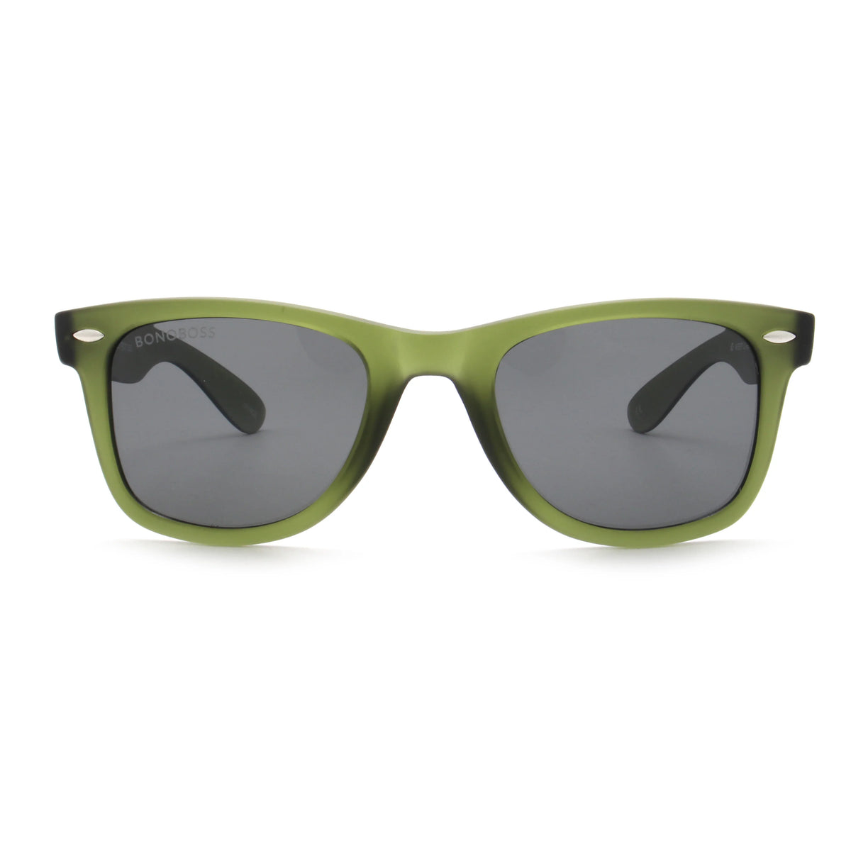 Acacia RPET Olive lentes de sol cristal Negro vista frontal unisex madera reciclada #color_negro #foto_frontal