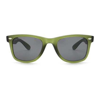 Acacia RPET Olive lentes de sol cristal Negro vista frontal unisex madera reciclada #color_negro #foto_frontal