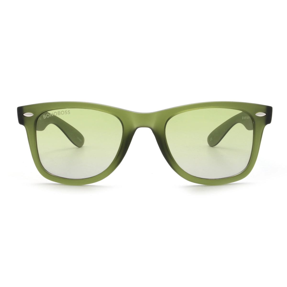 Acacia RPET Olive lentes de sol cristal Olive Light vista frontal unisex madera reciclada #color_olive-light #foto_frontal