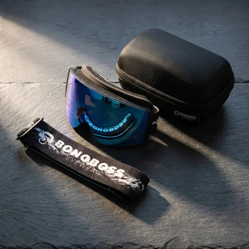 Bonoboss Antiparra de Nieve Magnet Powder Talla S Azul - kit flat lay 3/4 oblicuo #editorial_kit_completo_v2 #color_azul