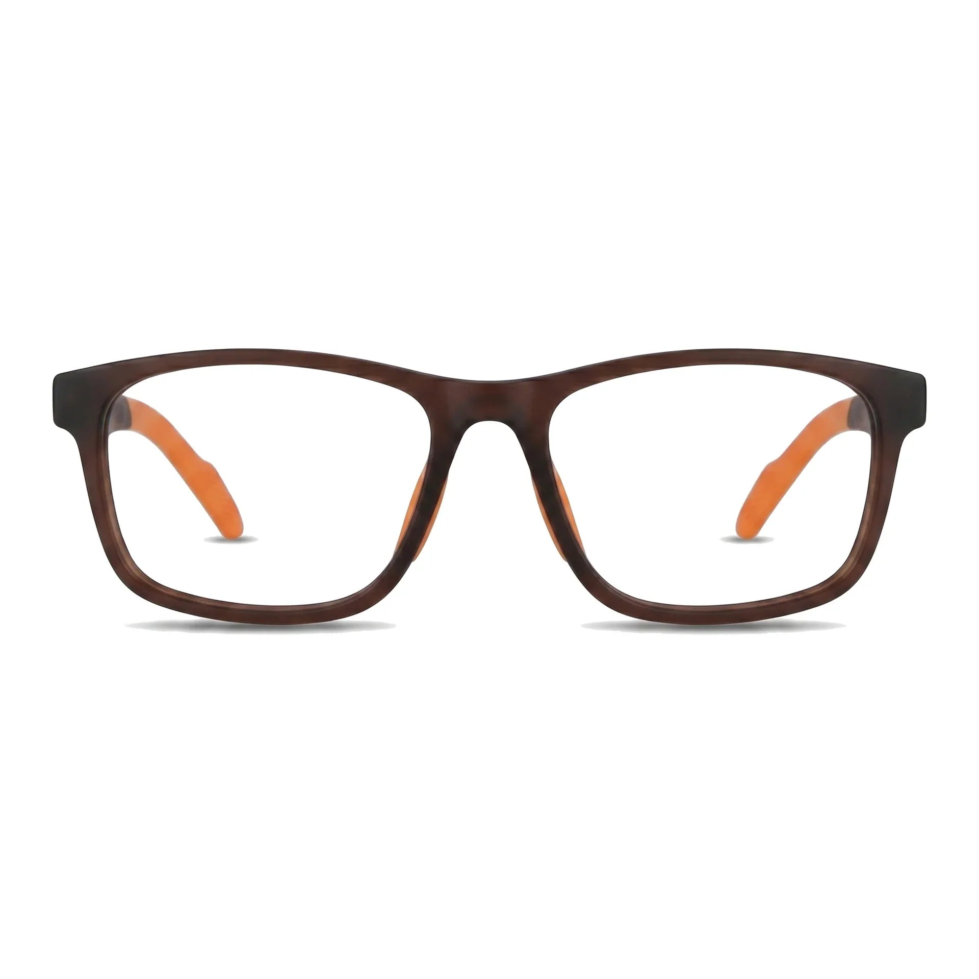 Lentes ópticos deportivos Bonoboss Bryant Naranjo vista frontal armazón TR90 básquetbol #editorial_frontal #color_naranjo
