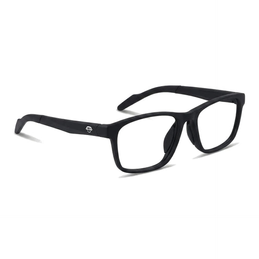 Lentes ópticos deportivos Bonoboss Bryant Negro vista tres cuartos armazón TR90 básquetbol #editorial_angulo45 #color_negro