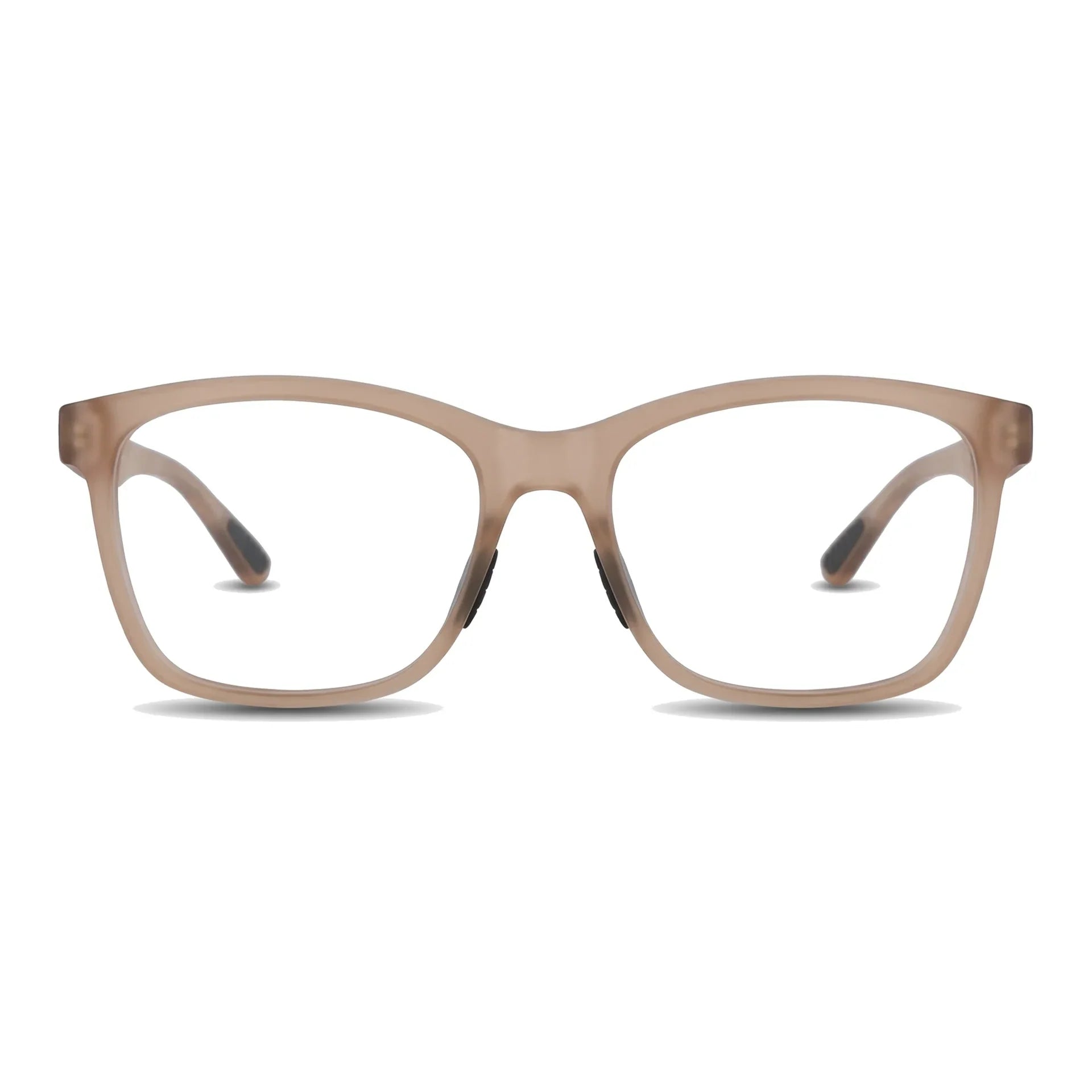 Lentes ópticos deportivos Bonoboss Comaneci Café rectangulares vista frontal para gimnasia #editorial_frontal #color_champagne