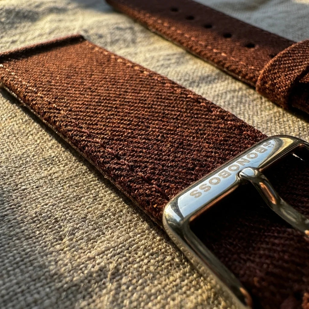 Bonoboss Correa Ultra Thin Nylon 22mm Cafe - macro textura material natural #editorial_ctx_macro_texture #color_cafe